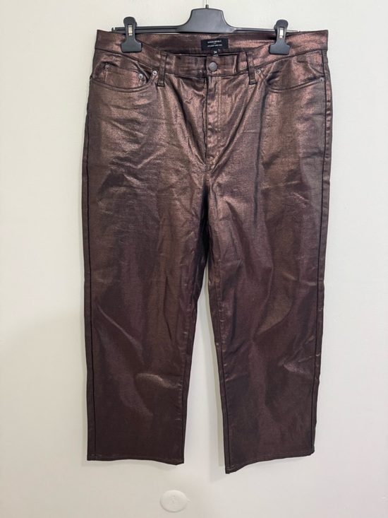 Banana Republic Denim - Banana Republic High Rise Straight Metallic Jeans